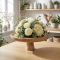 Plato decorativo de madera con base, soporte para tartas, aspecto natural, Ø25cm | Floristik24.es