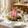 Conejito de Pascua decorativo fabricado en plástico, suministrado en forma de conejito, 11cm, 4 piezas. | Floristik24.es