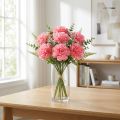 Clavel artificial Rosa 25 cm 7 piezas ¡Planta artificial como real! | Floristik24.es