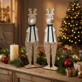 Figura decoracion madera reno navidad para poner 12×6.5cm H45cm 2pcs | Floristik24.es
