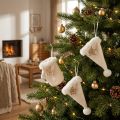 Colgante navideño guante de fieltro gorro puntiagudo crema 6 piezas | Floristik24.es