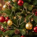 Decoración navideña colgante de estrella de metal dorado Ø15cm 6 piezas | Floristik24.es