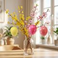 Percha decorativa Huevos de Pascua craquelado amarillo/rosa/rojo Al. 11,5 cm 3 piezas | Floristik24.es