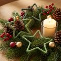 Estrellas yute para decoración navideña poinsettias verde 15cm 8uds | Floristik24.es