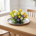 Plato decorativo metal plateado brillante Ø34cm H3cm | Floristik24.es