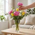 Jarrón de cristal cónico florero transparente Ø10cm H20cm | Floristik24.es
