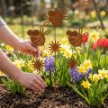 Estaca de jardín abeja, decoración de primavera, estaca de metal óxido L24,5cm 6 uds. | Floristik24.es