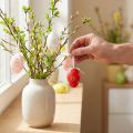 Huevos de Pascua para colgar con flores Decoración Pascua 6cm 12uds | Floristik24.es