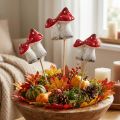 Estacas decorativas con forma de flores de seta, setas amanita muscaria de cerámica, 6 cm, 6 piezas | Floristik24.es