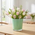 Maceta de vidrio Ø11.5cm H10.8cm verde menta | Floristik24.es