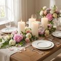 Velas de colores lisos blancas 60x100mm 4uds | Floristik24.es