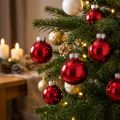 Adornos navideños de cristal en rojo, Ø4cm, 24 piezas | Floristik24.es