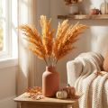 Hierba de la Pampa artificial, color naranja, seca, 35 cm, 4 unidades | Floristik24.es