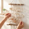 Red de pesca de yute con conchas decoración de pared marítima 25×55cm | Floristik24.es
