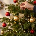 Adorno navideño colgante navidad corazón dorado estrella 4pcs | Floristik24.es