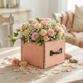 Cajón para plantas caja decorativa de madera para plantas Melocotón 12,5 cm | Floristik24.es