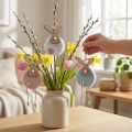 Percha conejitos percha decorativa Pascua madera peluche 26×7×2cm 6uds | Floristik24.es