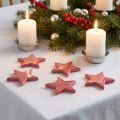 Decoración de estrellas de madera Decoración navideña estrellas rosa brillo Ø5cm 8 piezas | Floristik24.es
