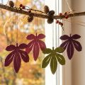 Perchas decorativas de madera, hojas de otoño, rosa, morado, verde, 12x10cm, 12 piezas | Floristik24.es