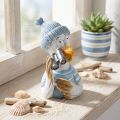 Decoración náutica de mesa con gaviota, azul, blanco y plateado, 11 cm de alto. | Floristik24.es