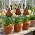 Tapón de flores decoración conejo óxido 7,5cm×11,5cm 6 piezas | Floristik24.es