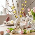 Conejo de Pascua Decoración de Panal Conejo de Pie Blanco Naranja 5×3×8cm 6pcs | Floristik24.es