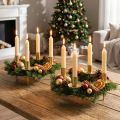 Vela anillo velas de barra portavelas oro Ø23cm H11cm 2pcs | Floristik24.es