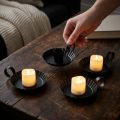Candelabro portavelas de metal negro Ø9,5cm 4 piezas | Floristik24.es