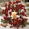 Corona de bayas rojas plantas artificiales rojo Navidad Ø20cm | Floristik24.es