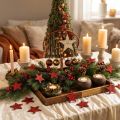 Estrellas de madera estrellas decorativas decoración dispersa roja efecto brillante Ø5cm 12 piezas | Floristik24.es