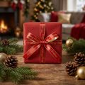 Cinta navideña Cinta Feliz Navidad Rojo Dorado 10mm 20m | Floristik24.es