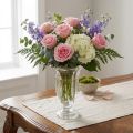 Jarrón de cristal con pie florero de cristal Ø13,5cm H22cm | Floristik24.es