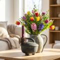 Jarrón decorativo jarra de cerámica aspecto antiguo beige antracita 18cm | Floristik24.es