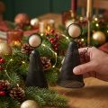 Figura Angel Navidad Metal Negro Natural 15.5cm 2uds | Floristik24.es