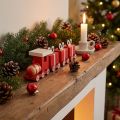 Tren de madera con cajas de regalo, rojo y blanco, juego de 2, 18x3x4,5 cm - Decoración navideña | Floristik24.es