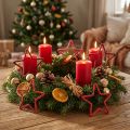 Estrellas para corona de Adviento decoración navideña yute rojo 15cm 8 piezas | Floristik24.es