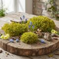 Musgo decorativo artificial verde marrón – cojín de musgo 10/12/14cm 3 piezas | Floristik24.es