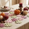 Decoración de madera para mesa, hojas de otoño, color morado, rosa y verde, 4 cm, 72 piezas. | Floristik24.es