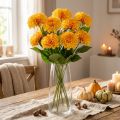 Flores artificiales dalias decorativas artificiales amarillo naranja 50cm | Floristik24.es