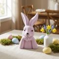 Busto de conejo pensativo, morado claro, decoración de Pascua, 16,5 × 13 × 27 cm | Floristik24.es