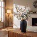 Helecho artificial decorativo champán metálico L85cm 2ud | Floristik24.es