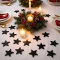 Decoración dispersa estrellas negras madera navideña Ø4cm 72 piezas | Floristik24.es