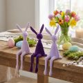 Conejo de Pascua flocado lila 36 cm 3 piezas | Floristik24.es