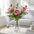 Peonías Flores Artificiales De Tallo Largo Rosa 70cm 3uds | Floristik24.es