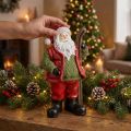 Figura decorativa de Papá Noel con esquís pintados 14×10,5×24,5cm | Floristik24.es