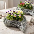Maceta decorativa con forma de corazón de vid, blanca, idea creativa para el hogar y como regalo, con película de plástico, juego de 4, 15 cm x 23 cm x 5 cm | Floristik24.es