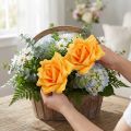 Rosa Foam Ø15cm Amarillo 4uds | Floristik24.es
