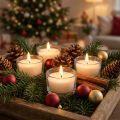 Velas de té con aroma a canela, vela navideña, vela de té perfumada, decoración de velas Ø25cm H40cm blanco 18 piezas | Floristik24.es