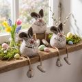 Taburete con borde de conejo decorativo de cerámica Bunny 6,5×7×9,5cm 3 piezas | Floristik24.es