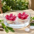 Nenúfar flotante artificial para mesa, decoración fucsia, Ø15cm, 2 unidades | Floristik24.es